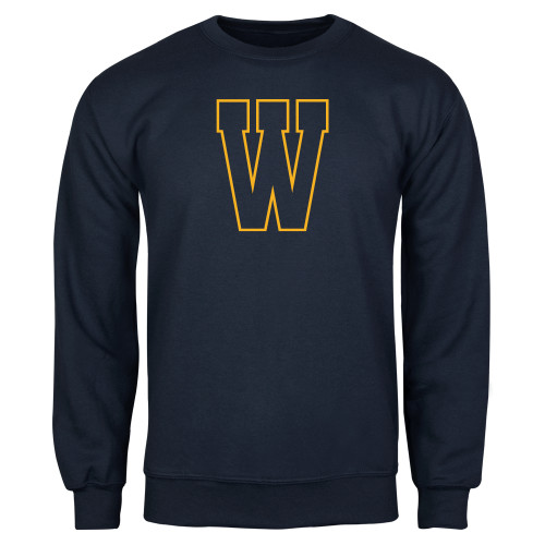  Navy Fleece Crew - W Logo