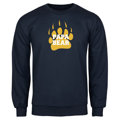  Navy Fleece Crew - Papa Bear