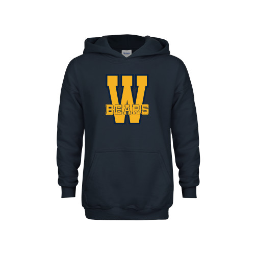  Youth Navy Fleece Hoodie - W Bears