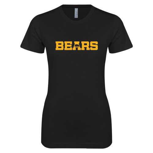  Next Level Womens Black Boyfriend Tee - Bears Logo