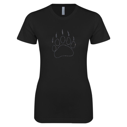  Next Level Womens Black Boyfriend Tee - F Graphite Soft Glitter
