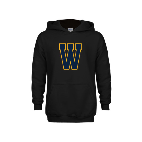  Youth Black Fleece Hoodie - W Logo