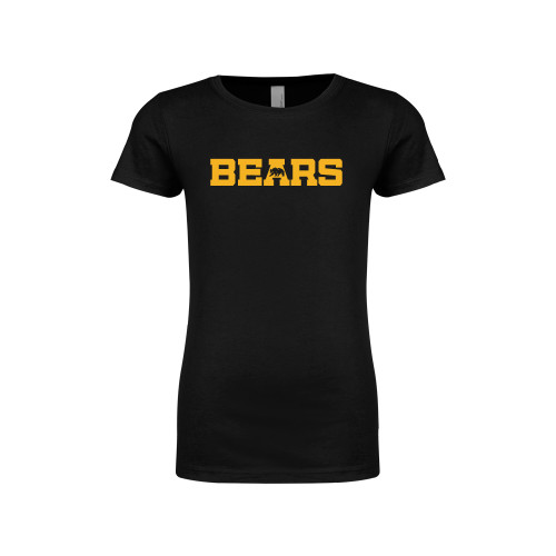  Next Level Girls Black Fashion Fit T Shirt - Bears Logo