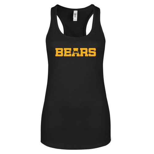  Next Level Womens Black Racerback Tank  - Bears Logo