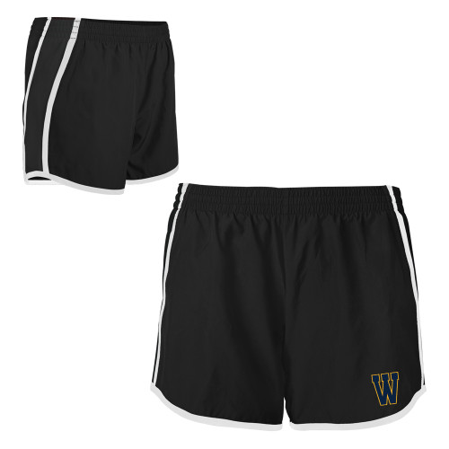  Womens Black/White Team Short - W Logo