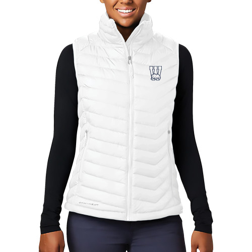  Columbia Womens White Powder Lite Vest - W Logo with Bear