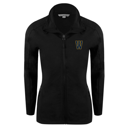  Womens Black Softshell Jacket - W Logo