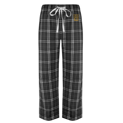  Black/Grey Flannel Pajama Pant - W Logo with Bear