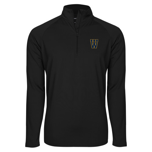  Sport Tek Black Sport Wick Stretch 1/2 Zip Pullover - W Logo