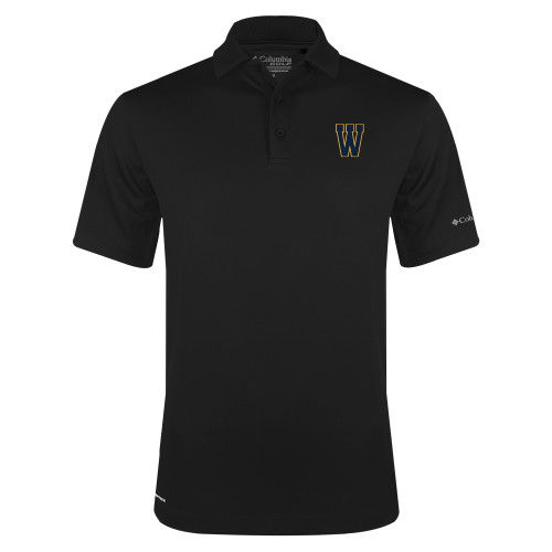  Columbia Black Omni Wick Drive Polo - W Logo