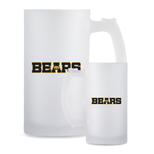  Full Color Decorative Frosted Glass Mug 16oz - Bears Logo