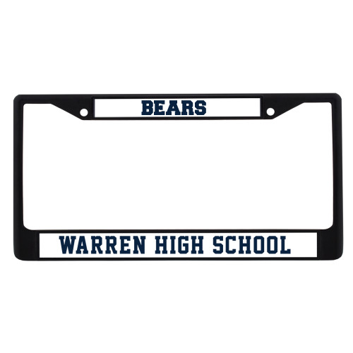  Metal License Plate Frame in Black - Flat Word-Mark