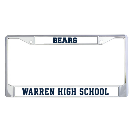  Metal License Plate Frame in Chrome - Flat Word-Mark