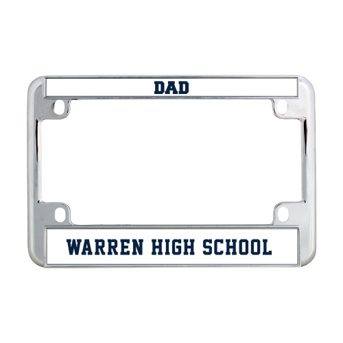  Metal Motorcycle License Plate Frame in Chrome - Flat Word-Mark