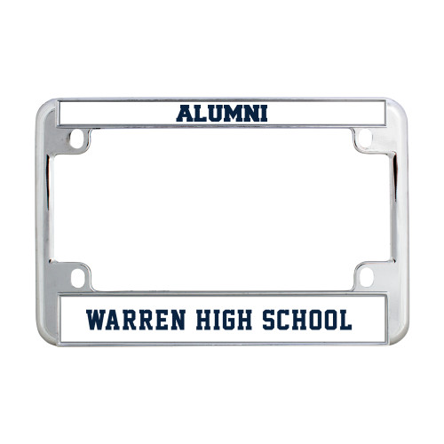 Metal Motorcycle License Plate Frame in Chrome - Flat Word-Mark