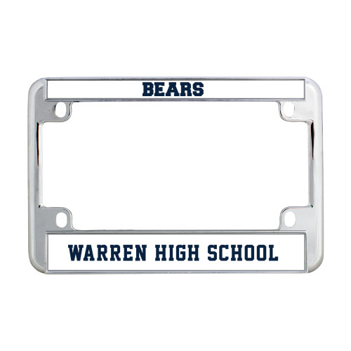  Metal Motorcycle License Plate Frame in Chrome - Flat Word-Mark