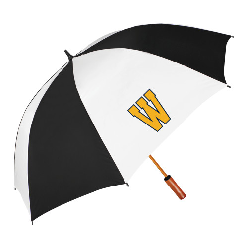  64 Inch Black/White Umbrella - W Logo