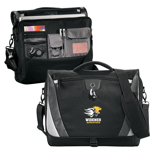  Black/Grey Slope Computer Messenger Bag - Widener Athletics