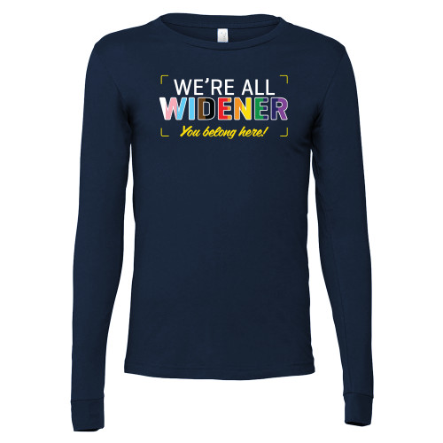  Bella + Canvas Navy Jersey Cotton Long Sleeve T Shirt - Widener Pride