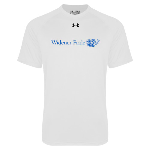  Under Armour White Tech Tee - Widener Pride Flat
