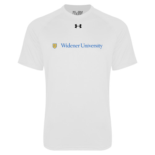  Under Armour White Tech Tee - Primary Mark with Shield Flat