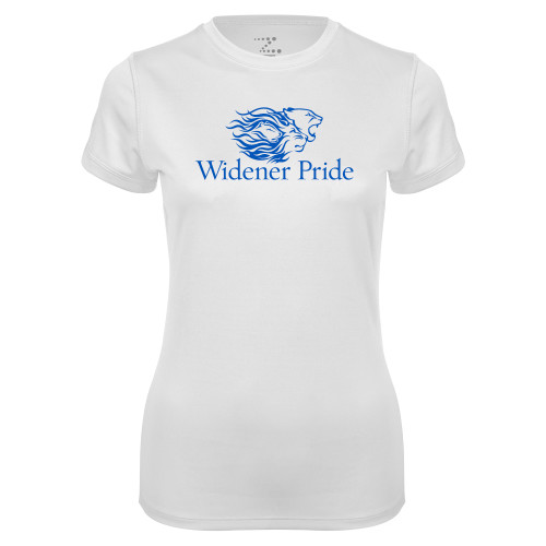 Womens White Performance Tee - Widener Pride