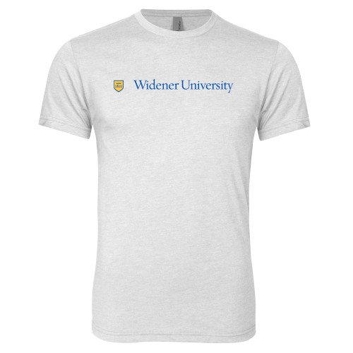  Next Level Heather White Triblend Tee - Primary Mark with Shield Flat