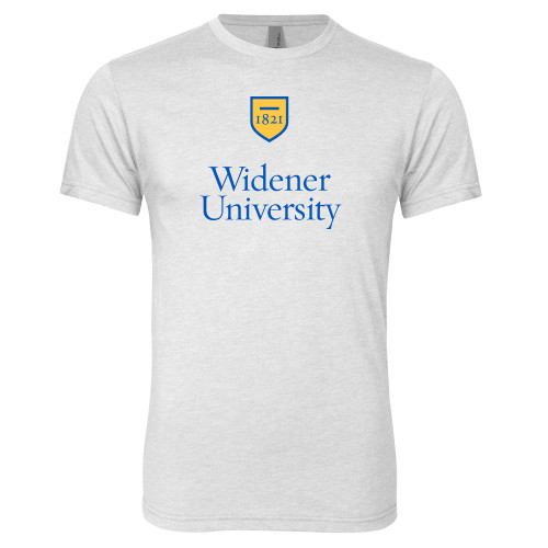  Next Level Heather White Triblend Tee - Stacked University Mark