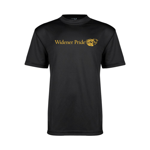  Youth Performance Black Tee - Widener Pride Flat