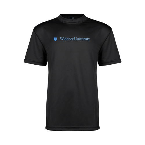  Youth Performance Black Tee - Primary Mark with Shield Flat