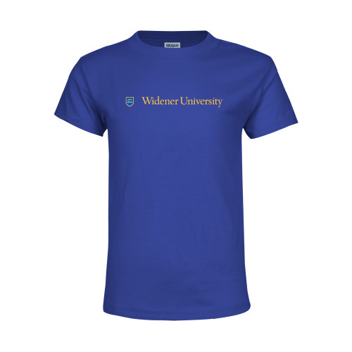  Youth Royal T Shirt - Primary Mark with Shield Flat