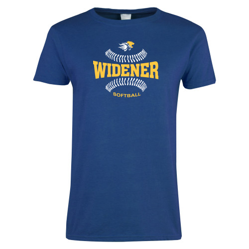  Womens Royal Short Sleeve Tee - Softball Design