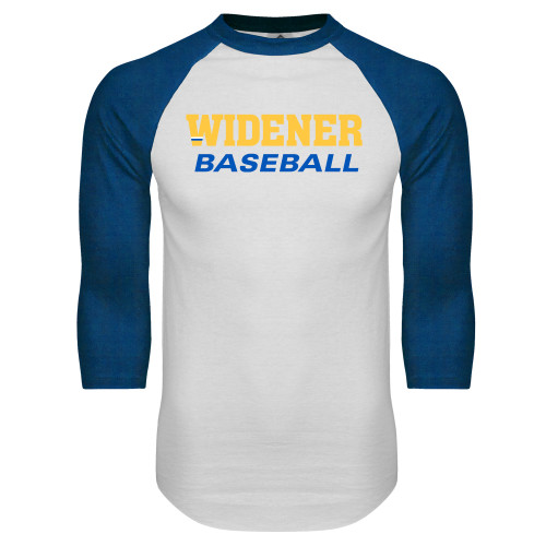  White/Royal Raglan Baseball T Shirt - Baseball