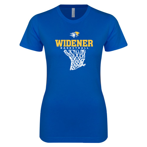  Next Level Womens Royal Boyfriend Tee - Basketball Net Design