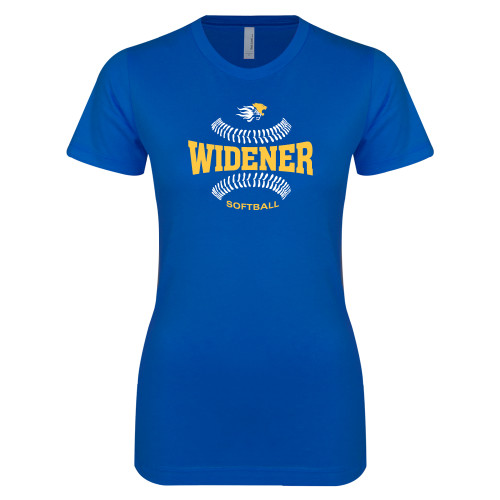  Next Level Womens Royal Boyfriend Tee - Softball Design