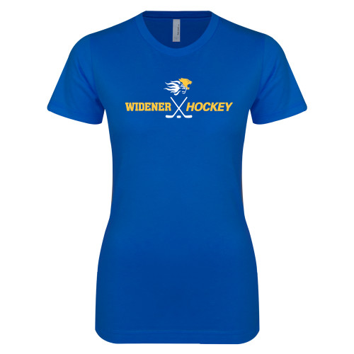  Next Level Womens Royal Boyfriend Tee - Hockey Design
