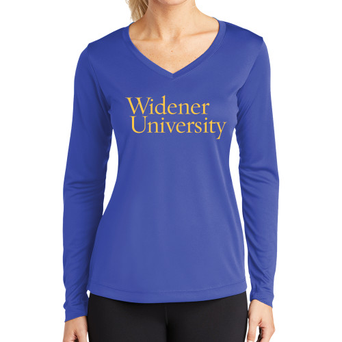  Womens Royal Performance Long Sleeve V Neck Shirt - Primary Mark