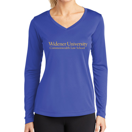  Womens Royal Performance Long Sleeve V Neck Shirt - Commonwealth Law