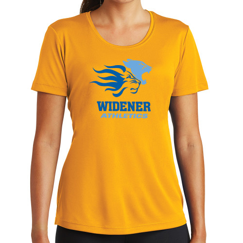  Womens Gold Performance Short Sleeve Tee - Widener Athletics