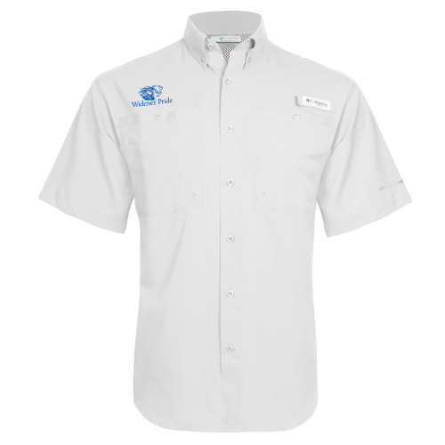  Columbia White Tamiami Performance Short Sleeve Shirt - Widener Pride