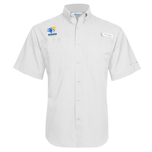  Columbia White Tamiami Performance Short Sleeve Shirt - Widener Athletics