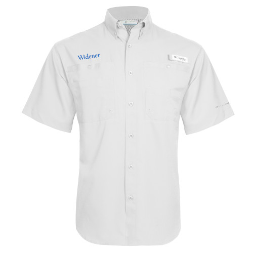  Columbia White Tamiami Performance Short Sleeve Shirt - Widener