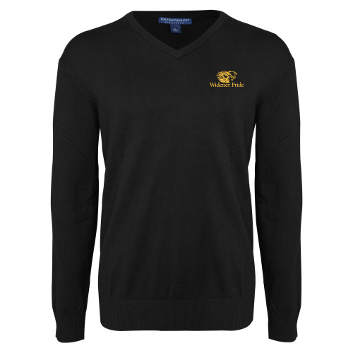  Black VNeck Sweater - Widener Pride