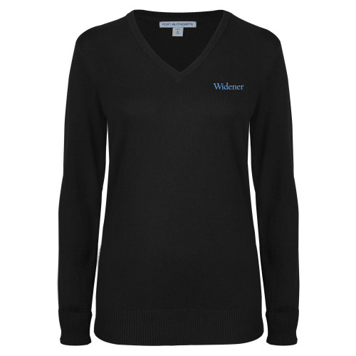  Womens Black VNeck Sweater - Widener