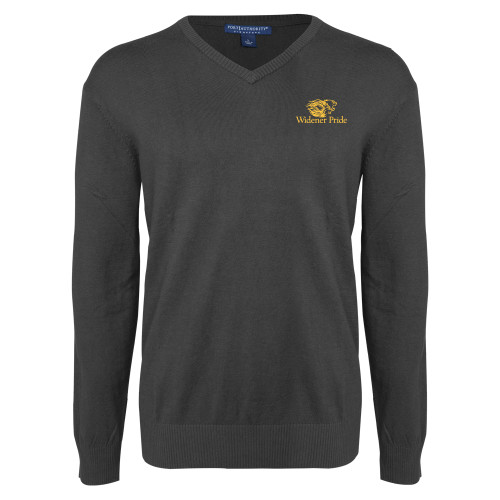  Charcoal Heather VNeck Sweater - Widener Pride