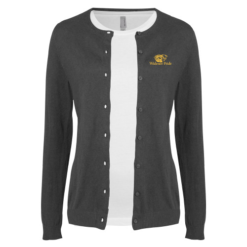  Womens Charcoal Cardigan Sweater - Widener Pride