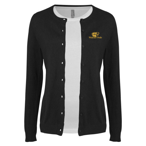  Womens Black Cardigan Sweater - Widener Pride
