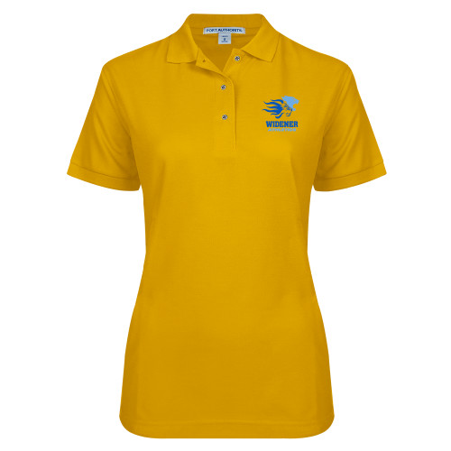  Womens Silk Touch Gold Pique Polo - Widener Athletics