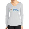 Thumbnail image for  Womens White Performance Long Sleeve V Neck Shirt