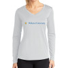 Thumbnail image for  Womens White Performance Long Sleeve V Neck Shirt